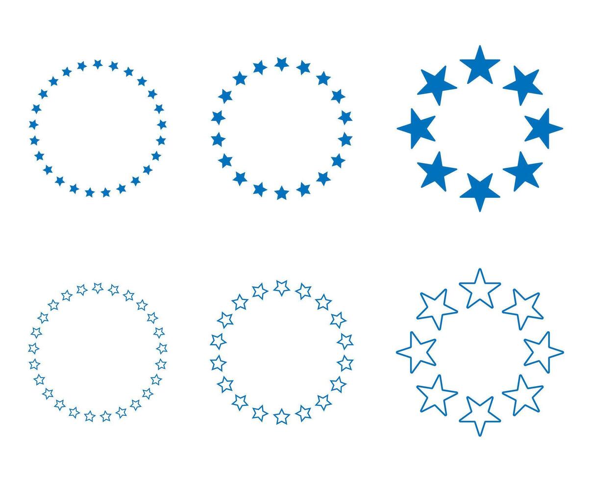 Five star circles icon set vector. vector