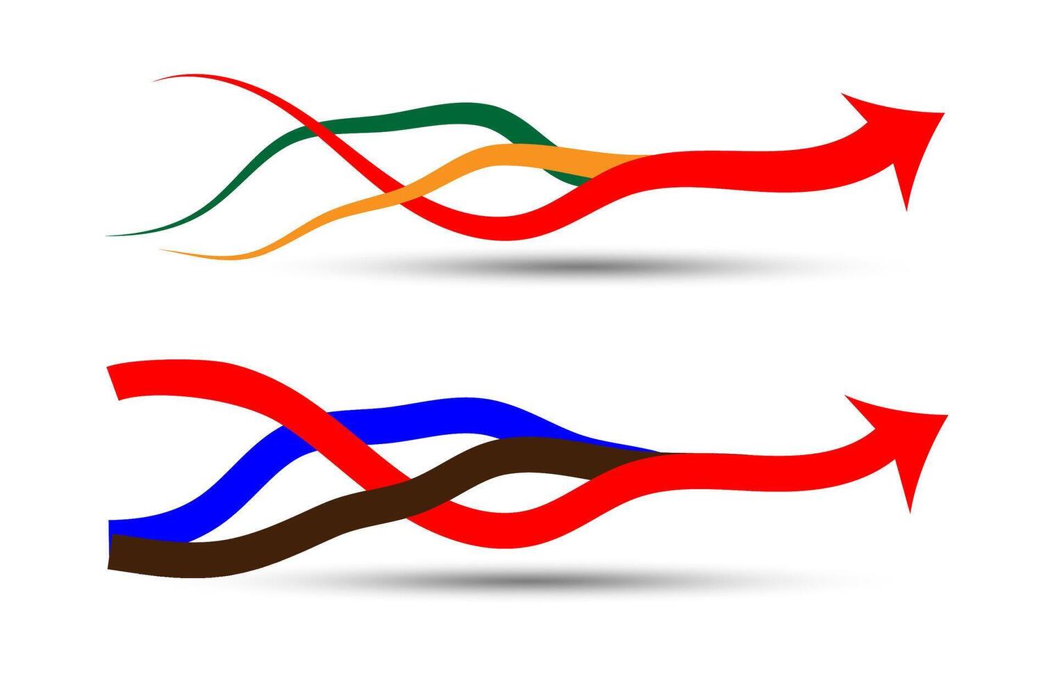 Converging arrows infographic vector illustration.