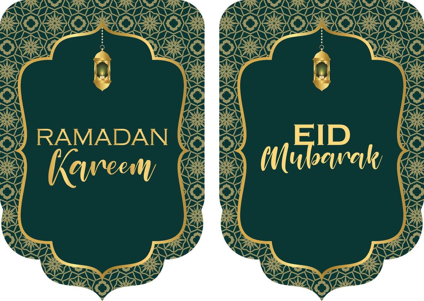 Ramadan Kareem Eid Mubarak Garland Bunting Poster Background Green vector
