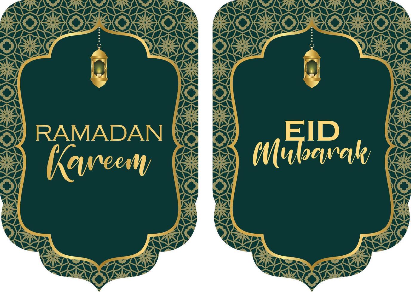 Ramadán kareem eid Mubarak guirnalda verderón póster antecedentes verde vector