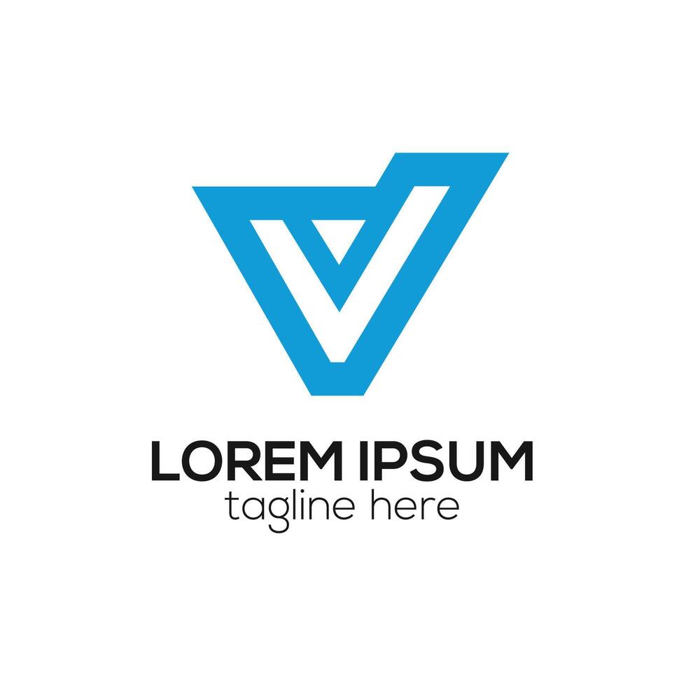 Modern V letter abstract logo design concept isolated vector template illustration