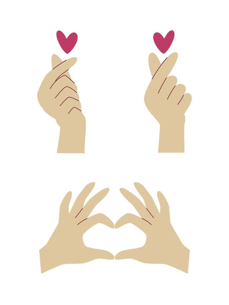 Finger love symbol. Happy Valentines Day. Love concept with hand gestures vector