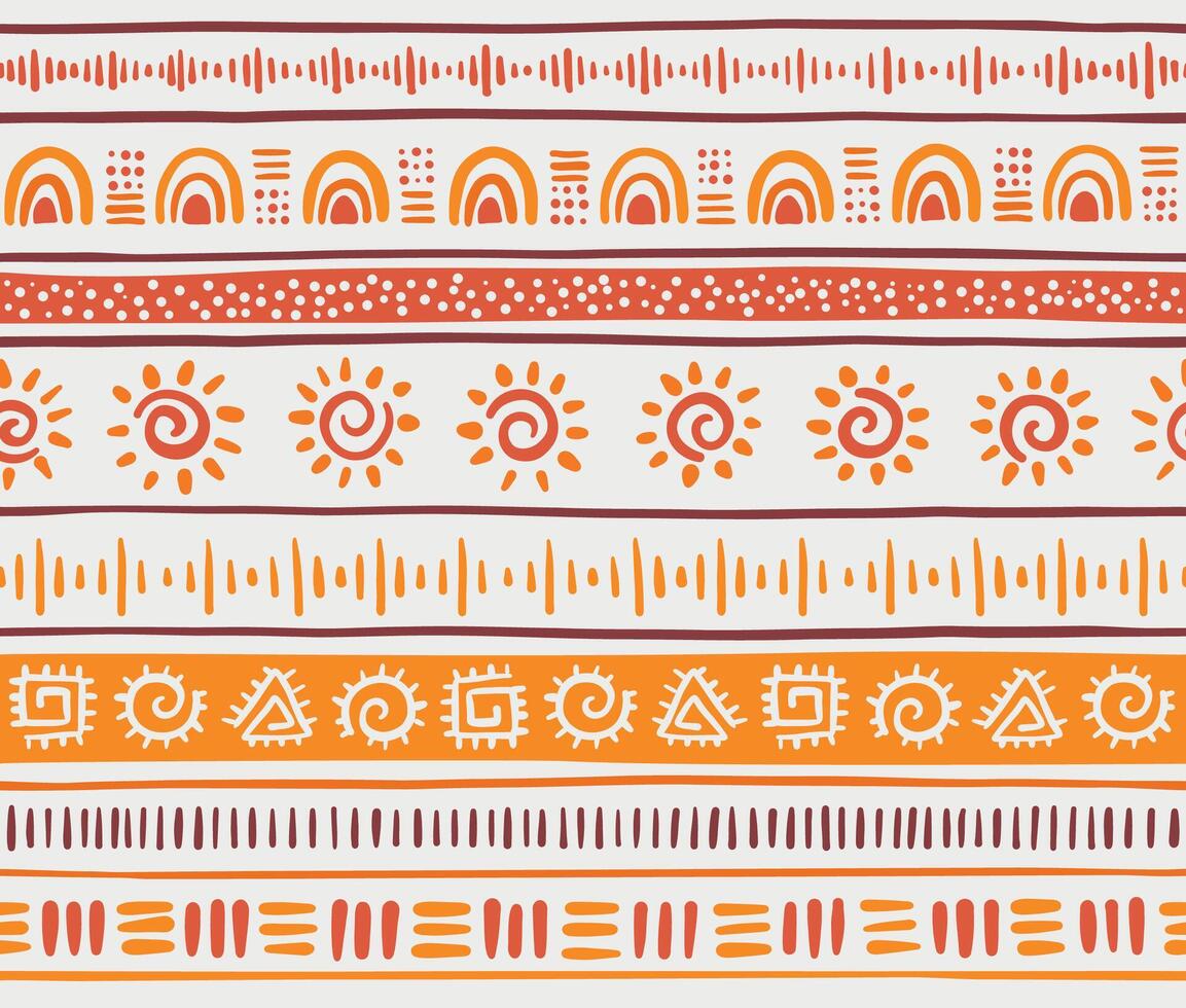 estilizado africano sin costura modelo en ligero antecedentes. étnico y tribal motivos mano dibujado. horizontal rayas. negro y blanco impresión para tu textiles. vector ilustración