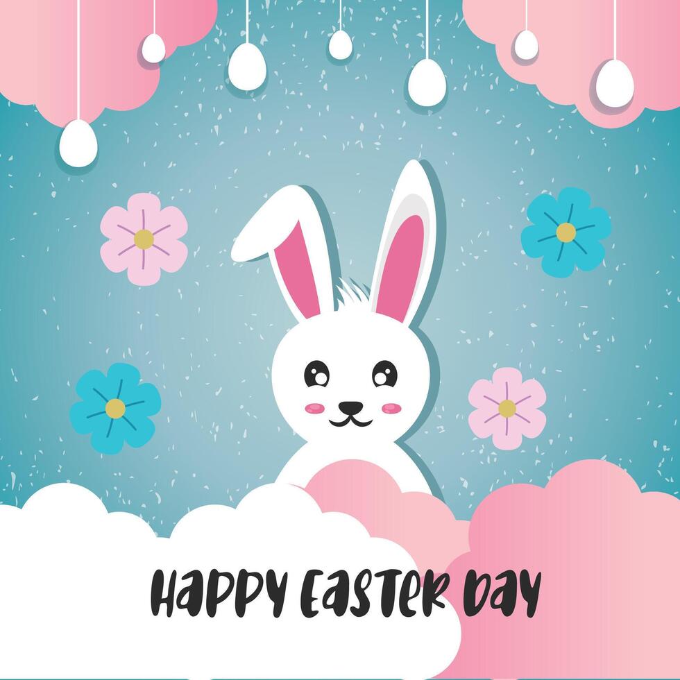 Happy easter day in paper style vector