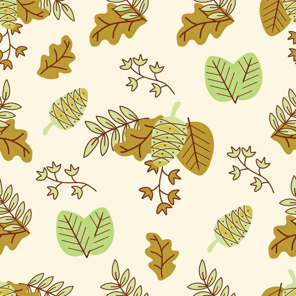 Autumn seamless pattern hand drawing vector