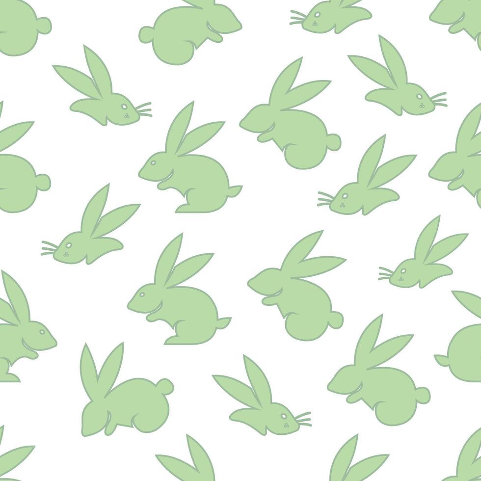 Seamless hand-drawn pattern of rabbit and bunny on a white background.Vector illustration vector