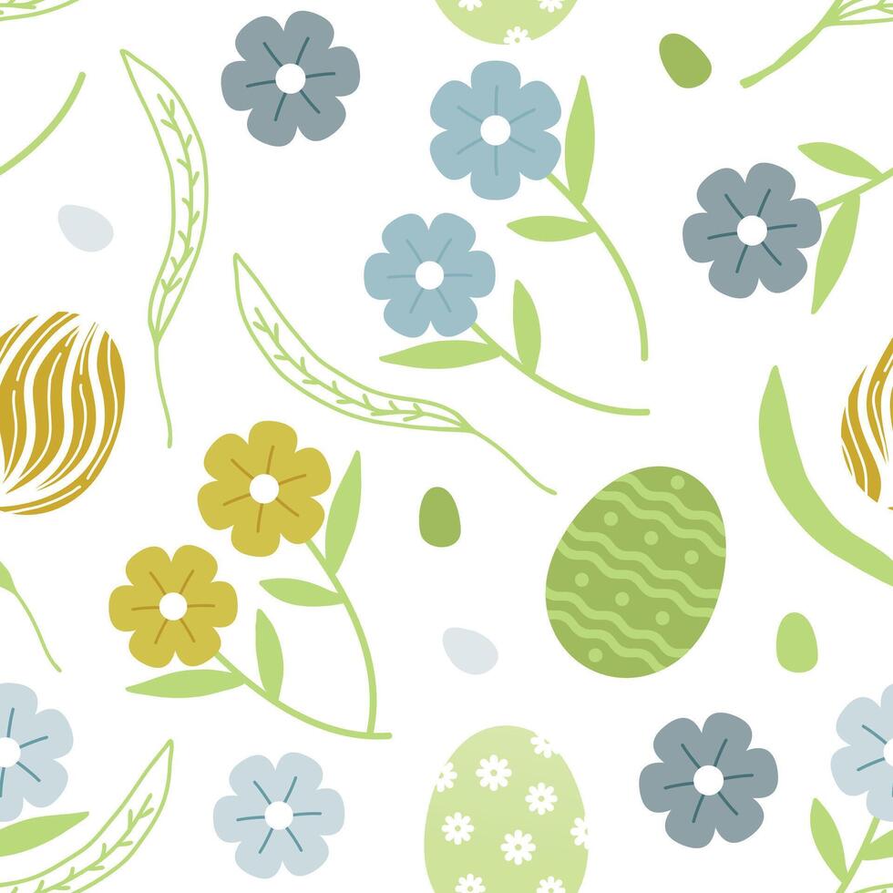 Seamless pattern of hand-drawn Easter Day flat design.Background illustration vector