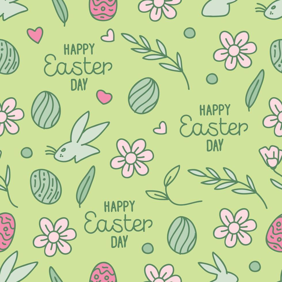 Seamless colorful hand-drawn pattern for Easter Day. Vector illustration