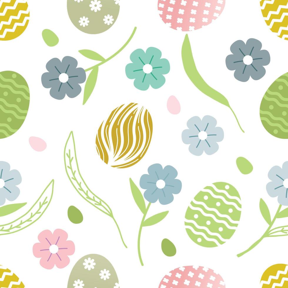 Seamless pattern of hand-drawn Easter Day flat design. vector