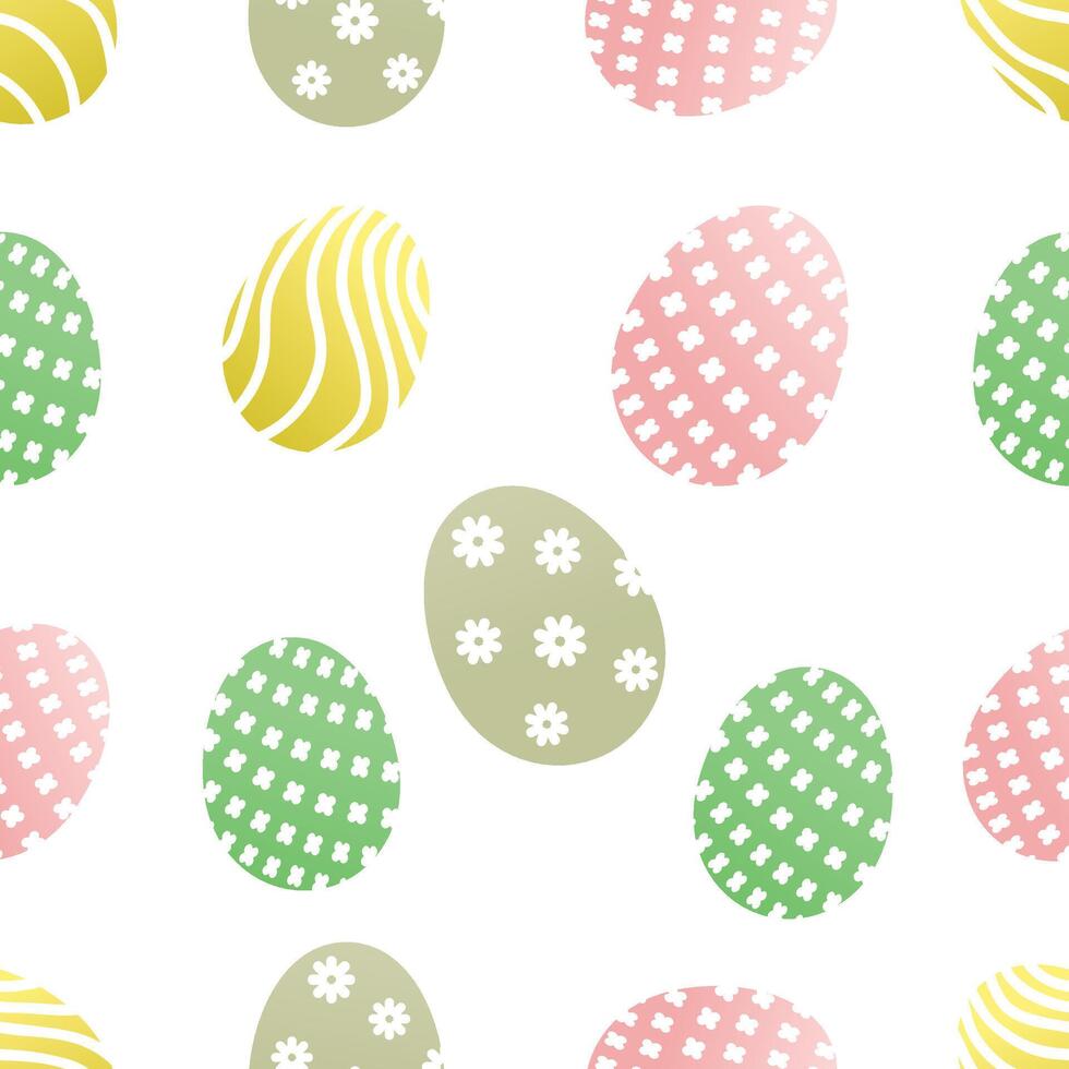 Seamless pattern of hand-drawn eggs, Easter Day vector