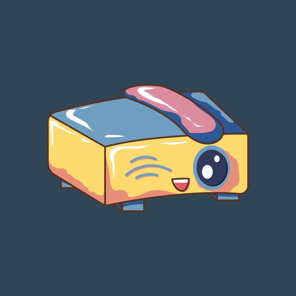 Cute projector technology device vector illustration.