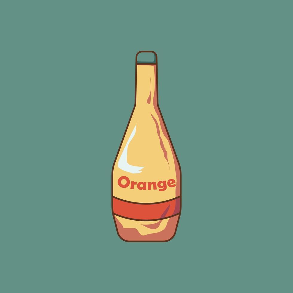 Islamic Ramadan vector graphic illustration of orange syrup bottle. Suitable for Islamic nuanced design needs