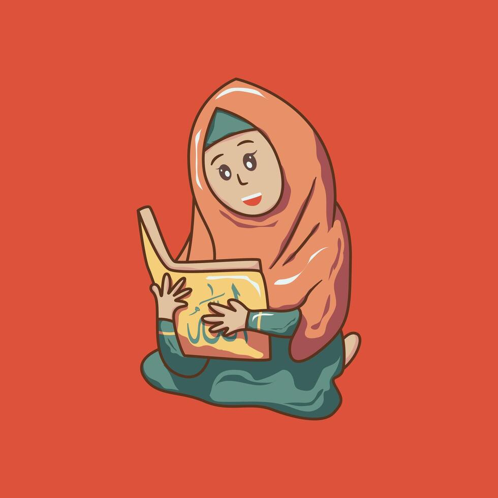 Islamic Ramadan character activity vector graphic illustration. Suitable for Ramadan design needs 07