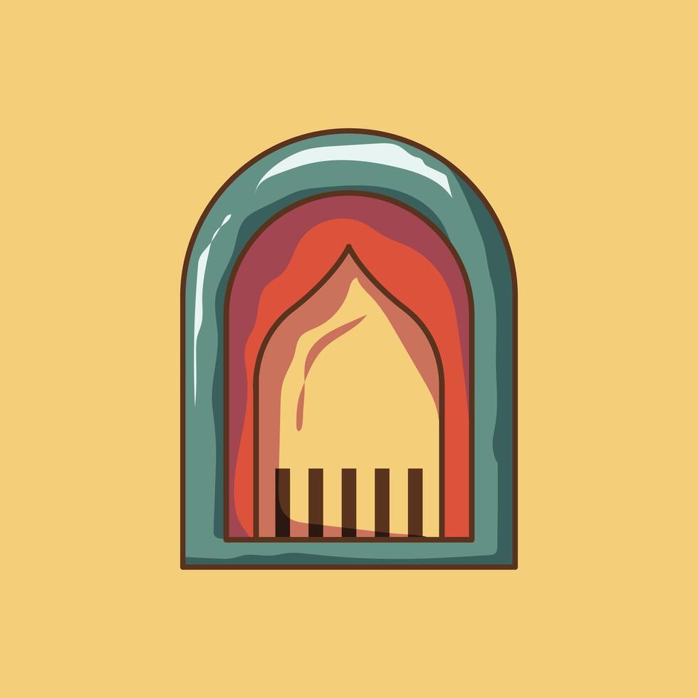 Islamic Ramadan vector graphic illustration of an Islamic window. Suitable for Islamic nuanced design needs