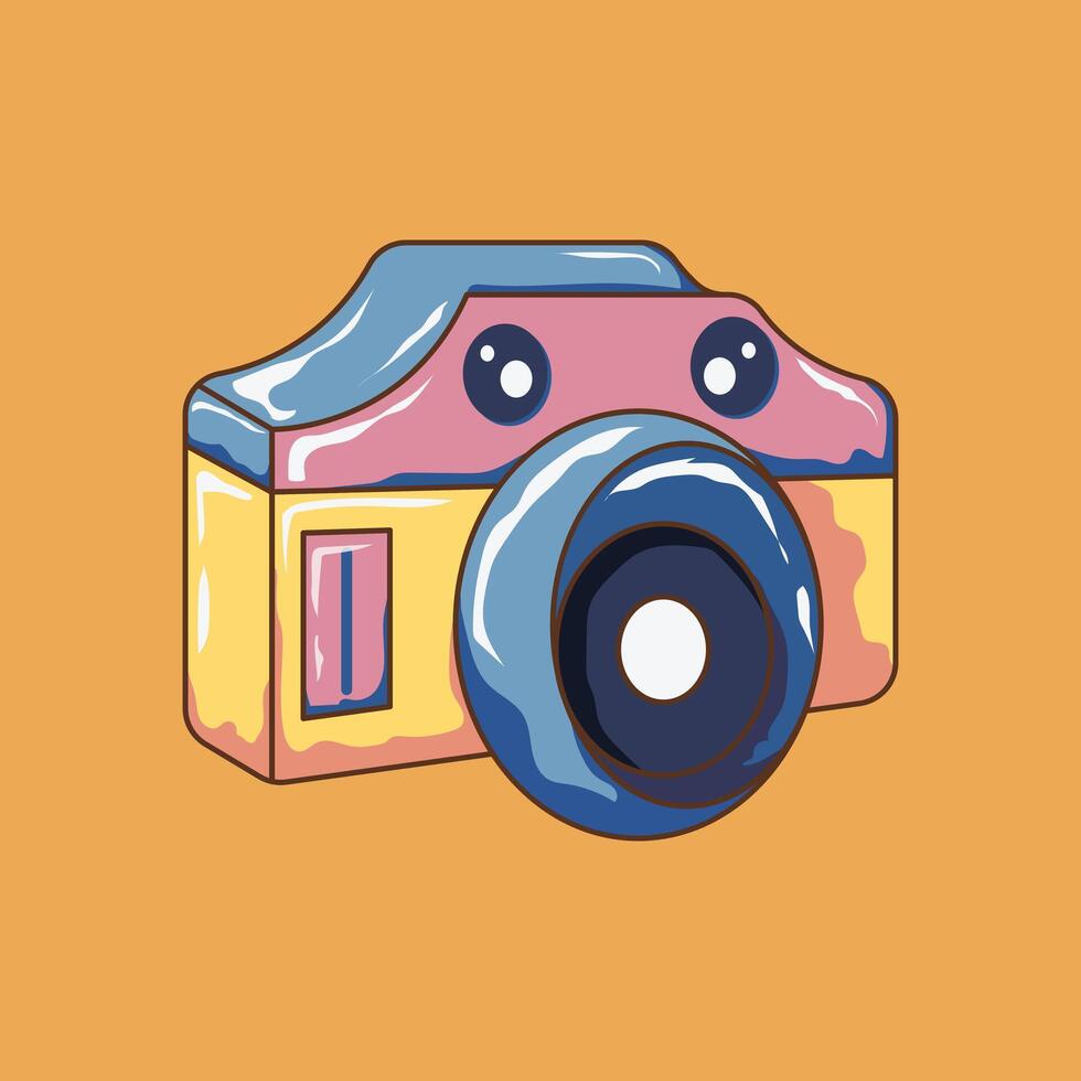 Cute digital camera technology device vector illustration.
