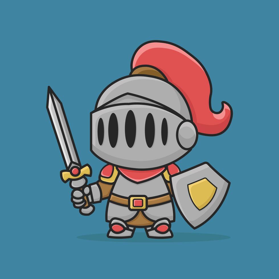 cute knight cartoon vector