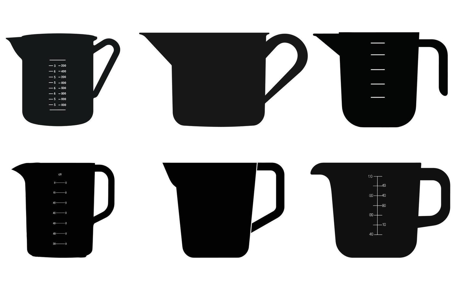 silueta medición taza con verter canalón, medición taza icono vector