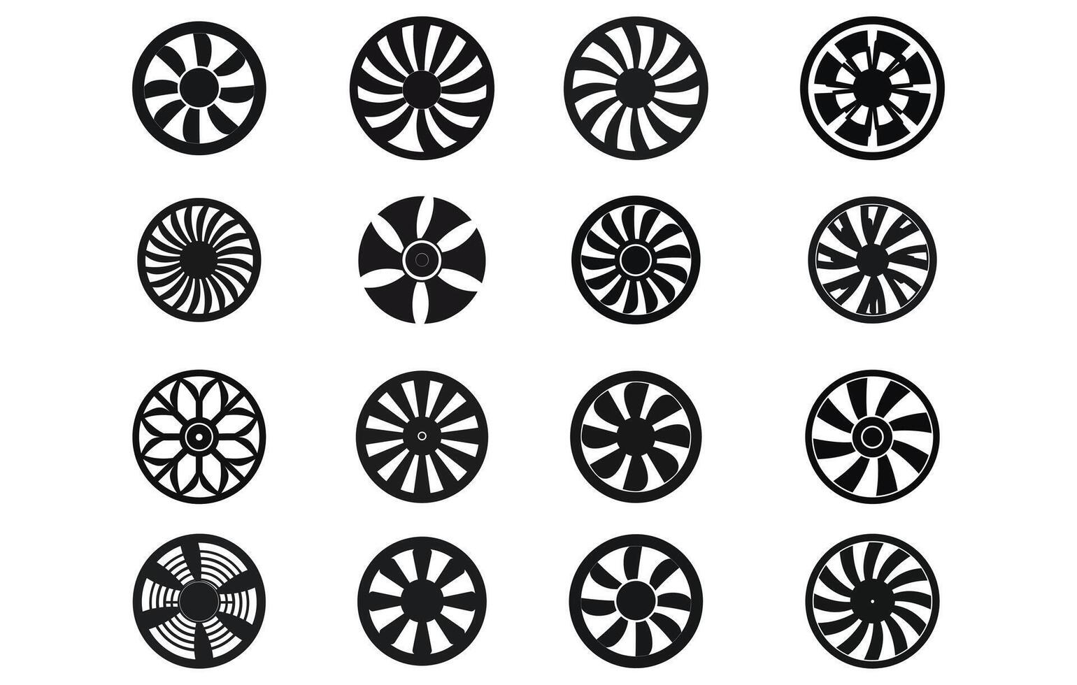 Exhaust fan silhouette icon, Fan isolated minimal single flat icon vector