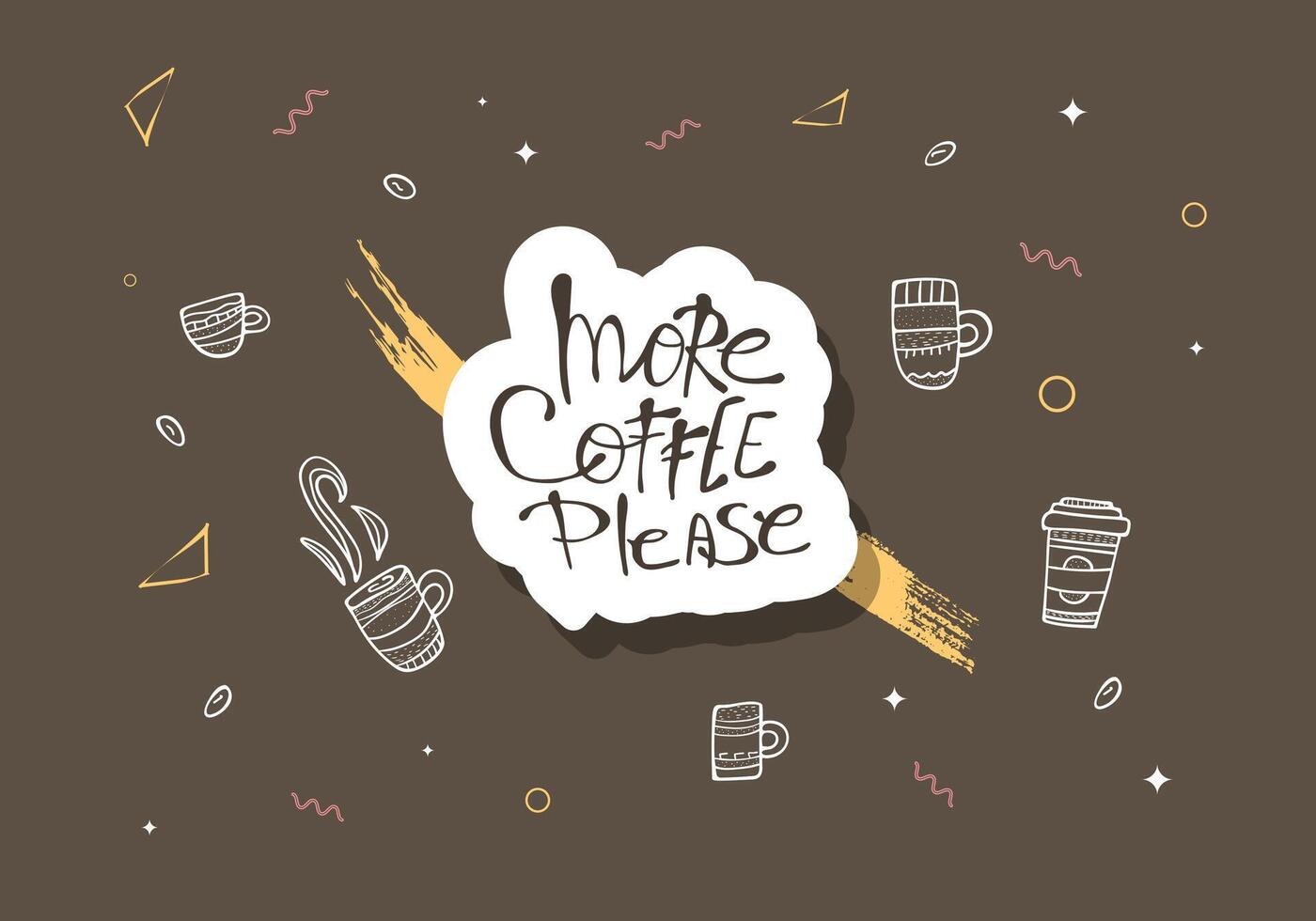 más café Por favor letras. vector ilustración.