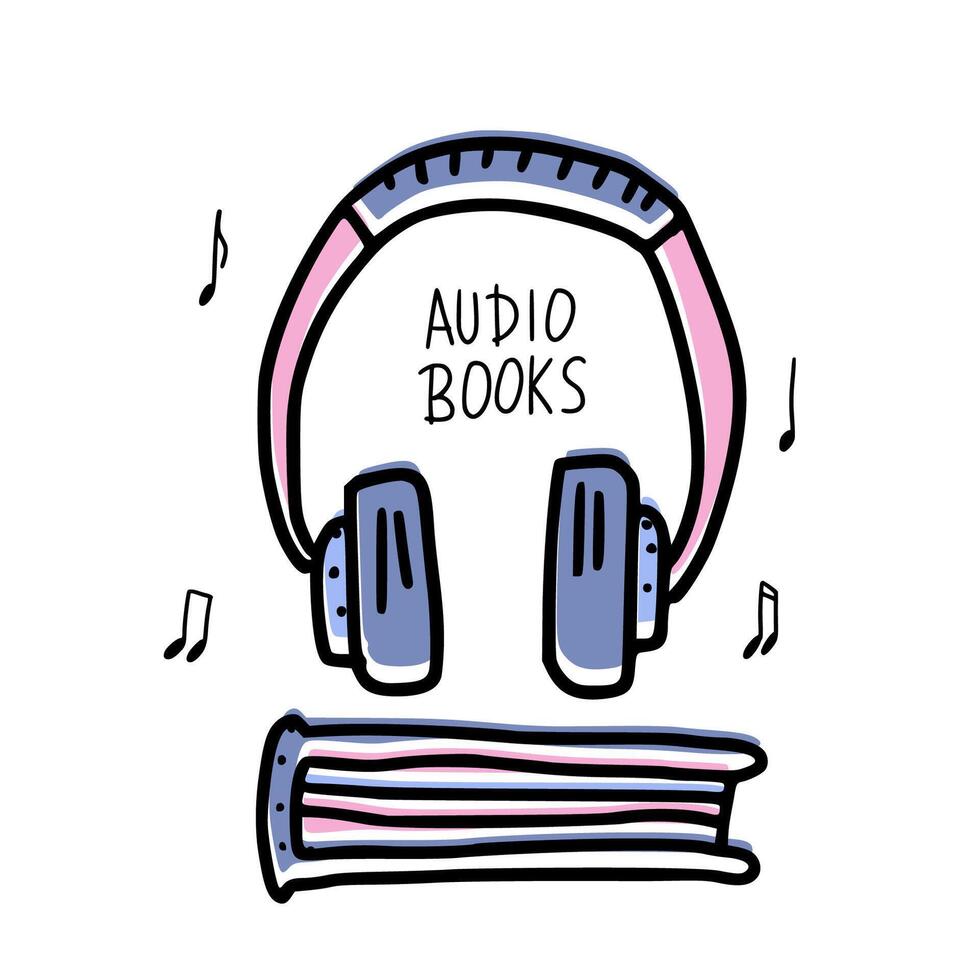 Set of audio books symbols. Vector illustration.