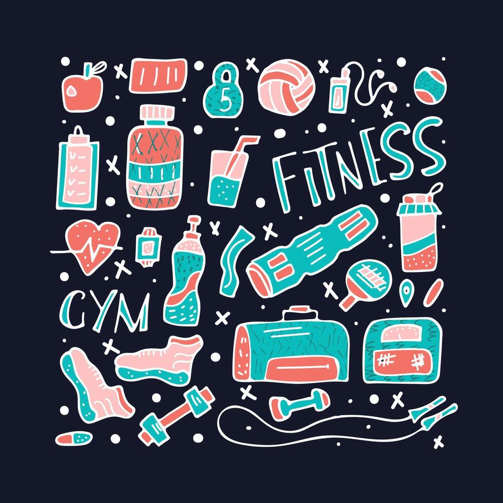 Sport activities symbols. Vector illustration.