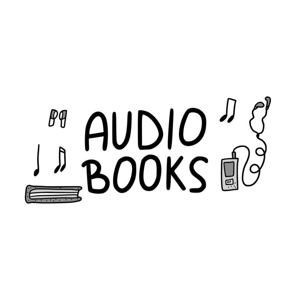 Set of audio books symbols. Vector illustration.