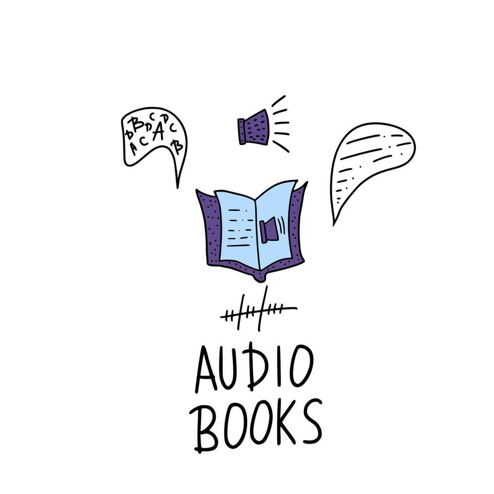 Set of audio books symbols. Vector illustration.