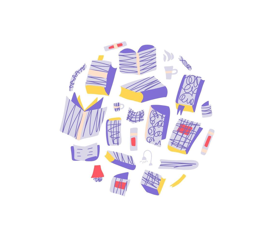 Book concept. Vector illustration in doodle style.
