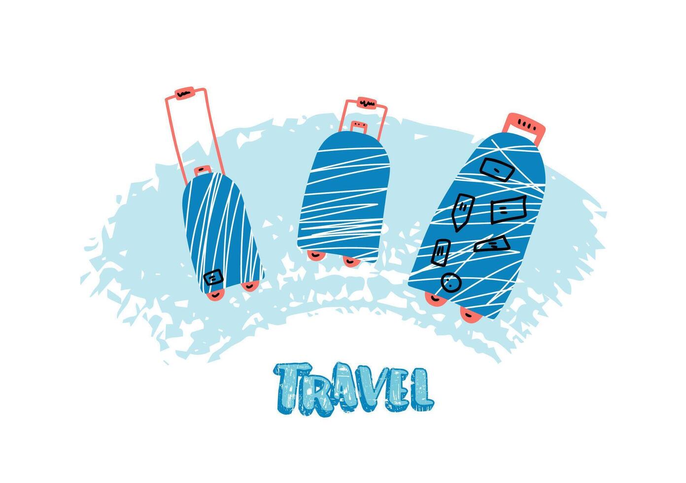 Travel case concept. Vector color illustration.