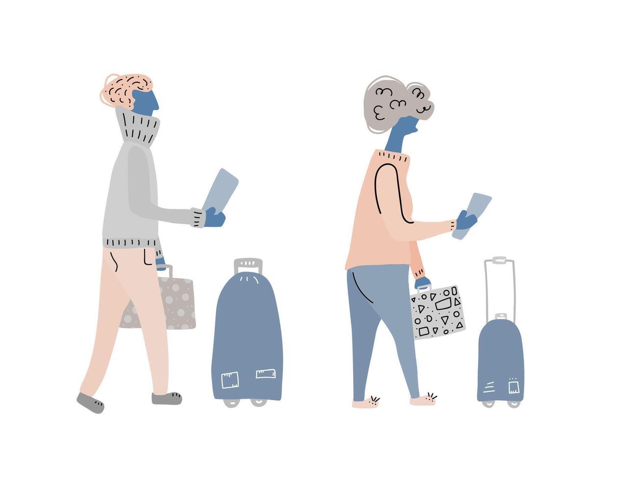 Travel flat concept. Vector color illustration.