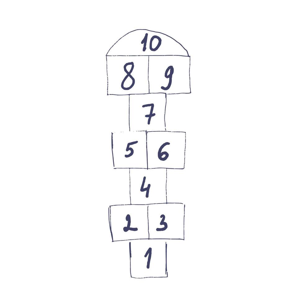 Vector illustration with hopscotch game.
