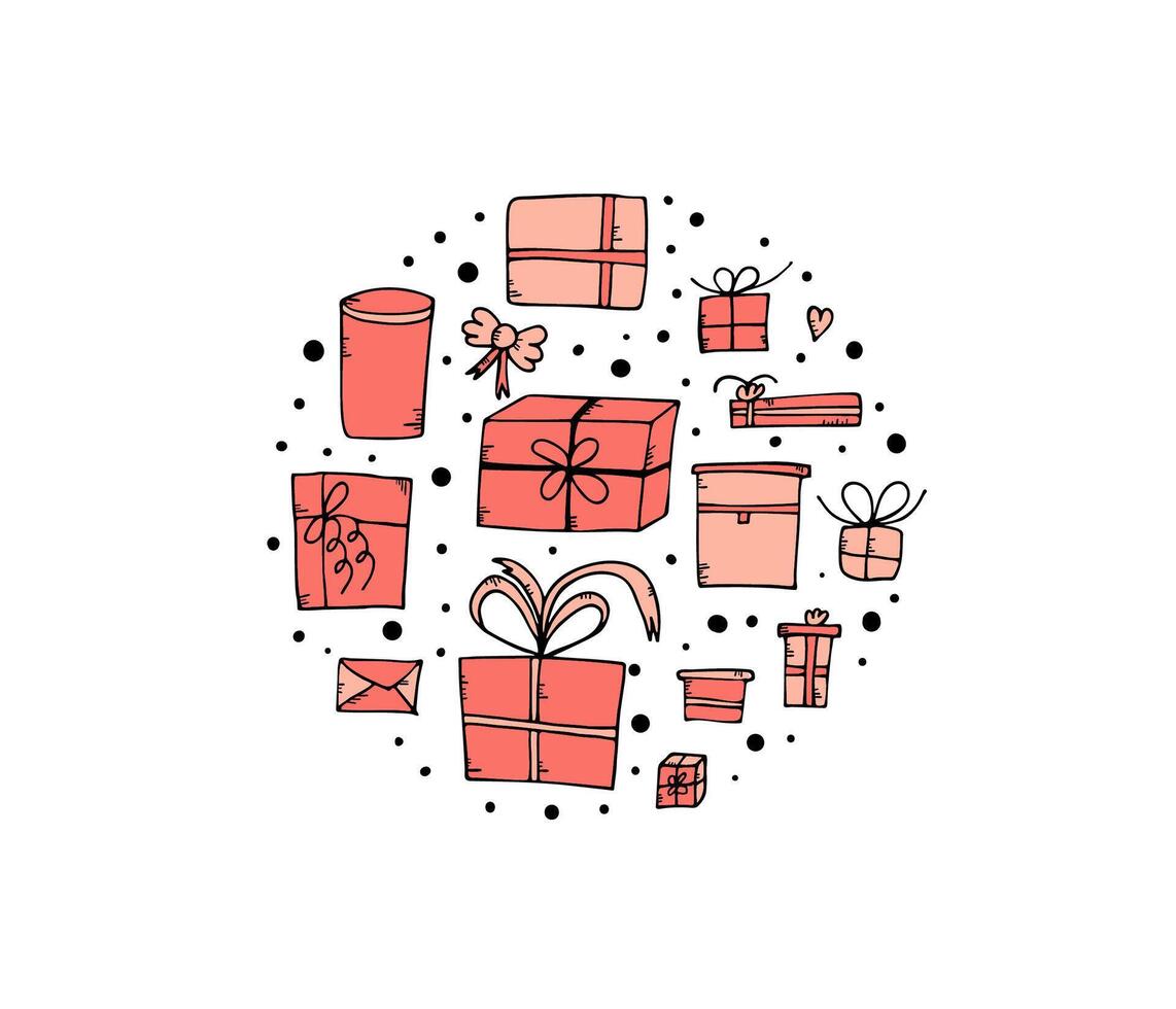 conjunto de regalo cajas vector ilustración.