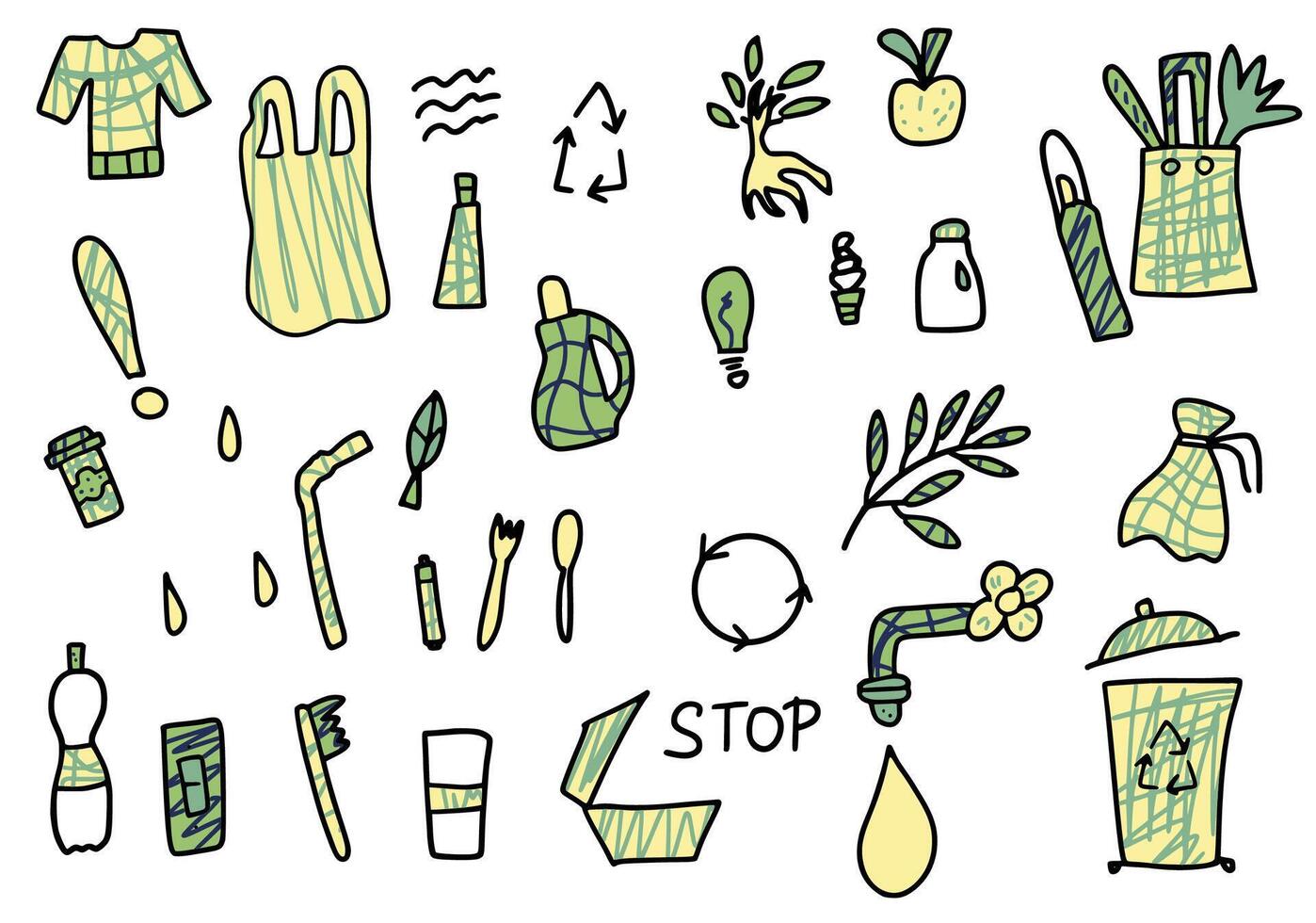 Zero waste elements concept. Vector design.