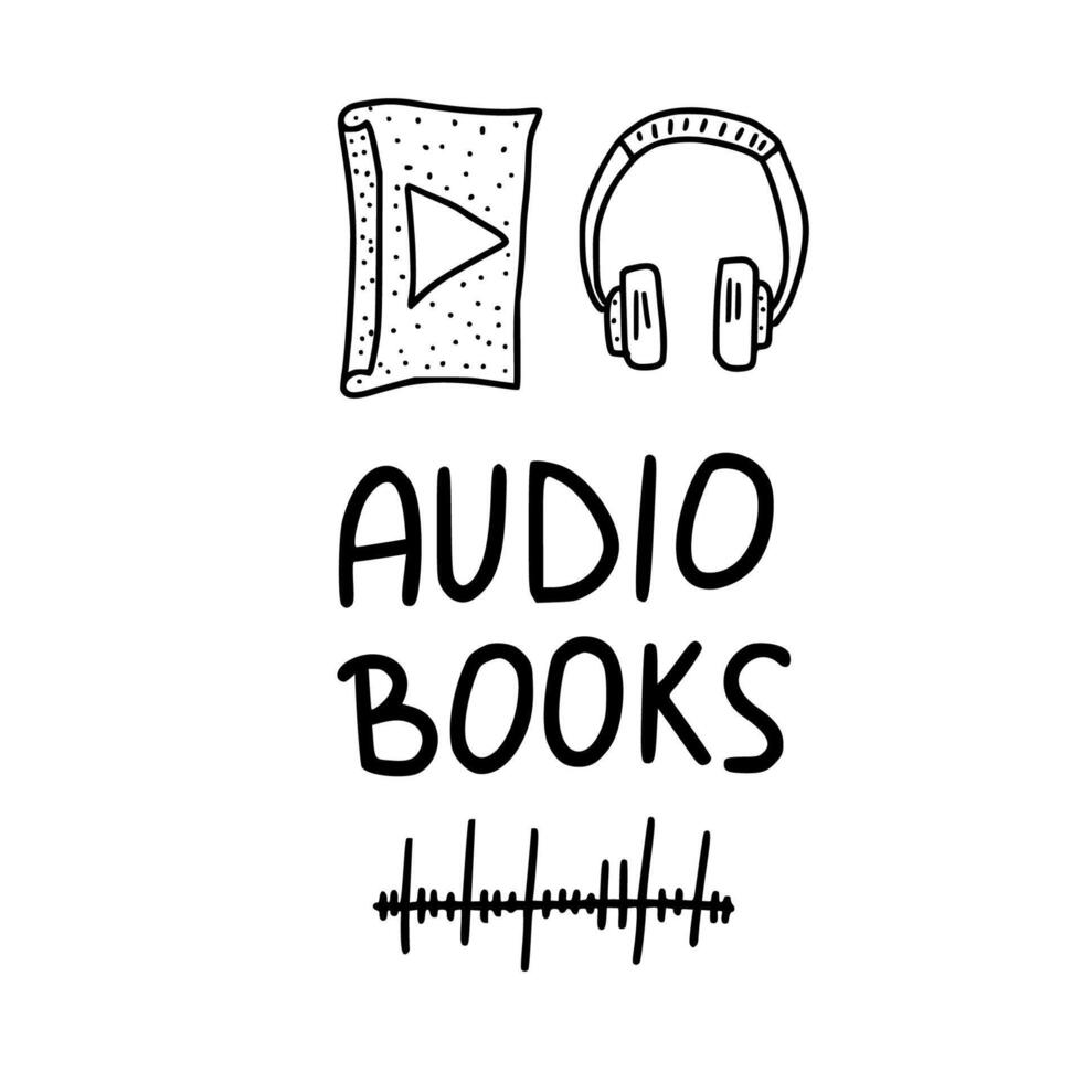 conjunto de audio libros simbolos vector ilustración.