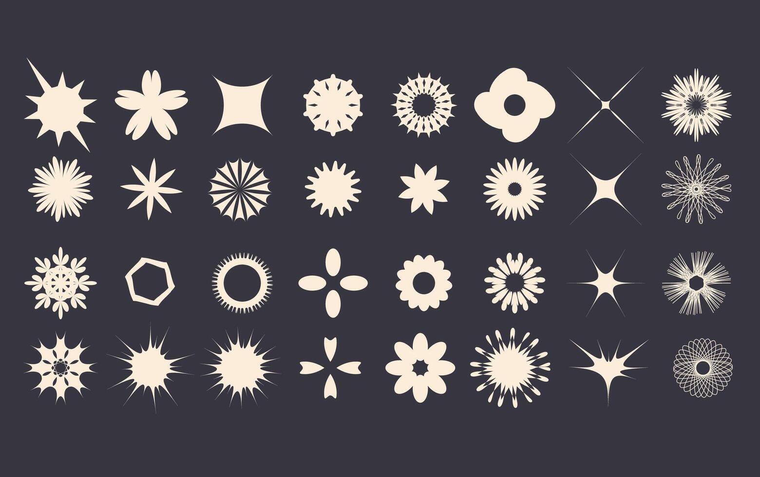 conjunto de sencillo diseño formas colección de y2k elementos y gráfico formularios vector cifras ilustración.