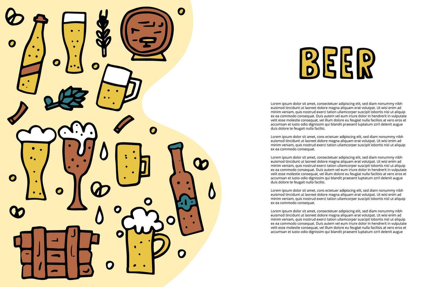 Craft beer elements set. Vector illustration.