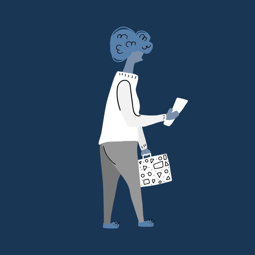 Passenger with suitcase. Vector flat illustration.