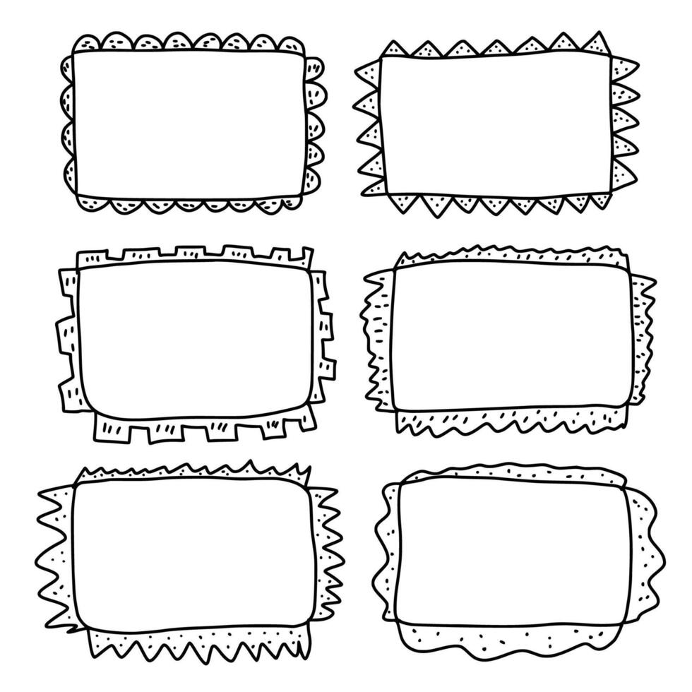 Frames in doodle style. Vector illustration.