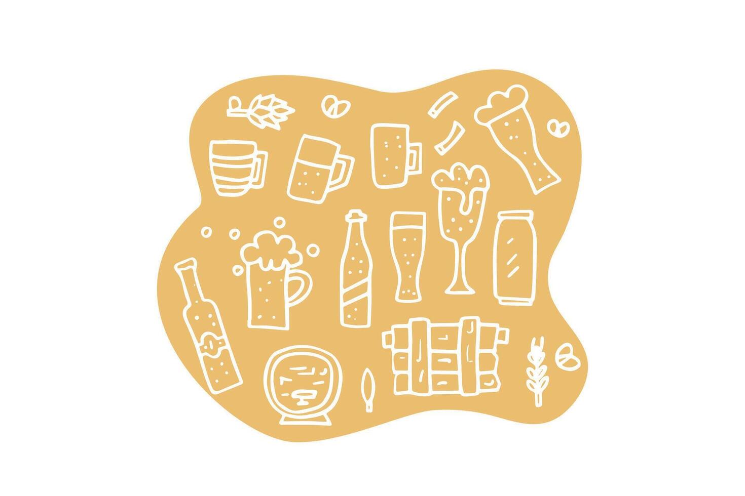 Craft beer elements set. Vector illustration.