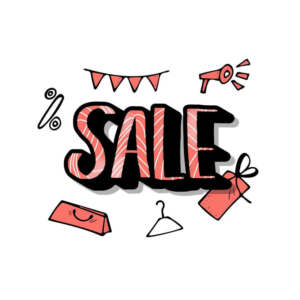 Sale banner template. Vector color illustration.