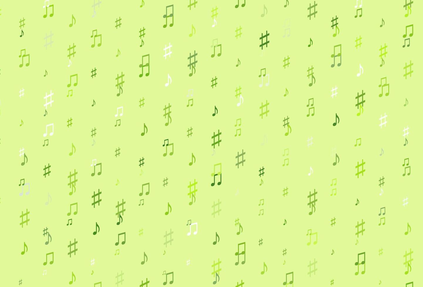 Light Green vector pattern with music elements.