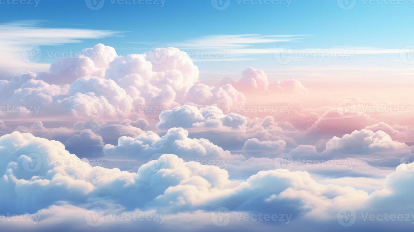 AI generated Soft cloud patterns, peaceful sky background photo