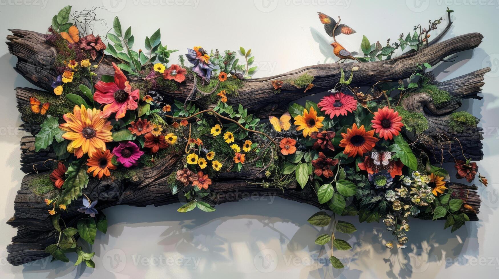 AI generated Bio Art for a sustainable living conference, showcasing art that interacts with nature photo