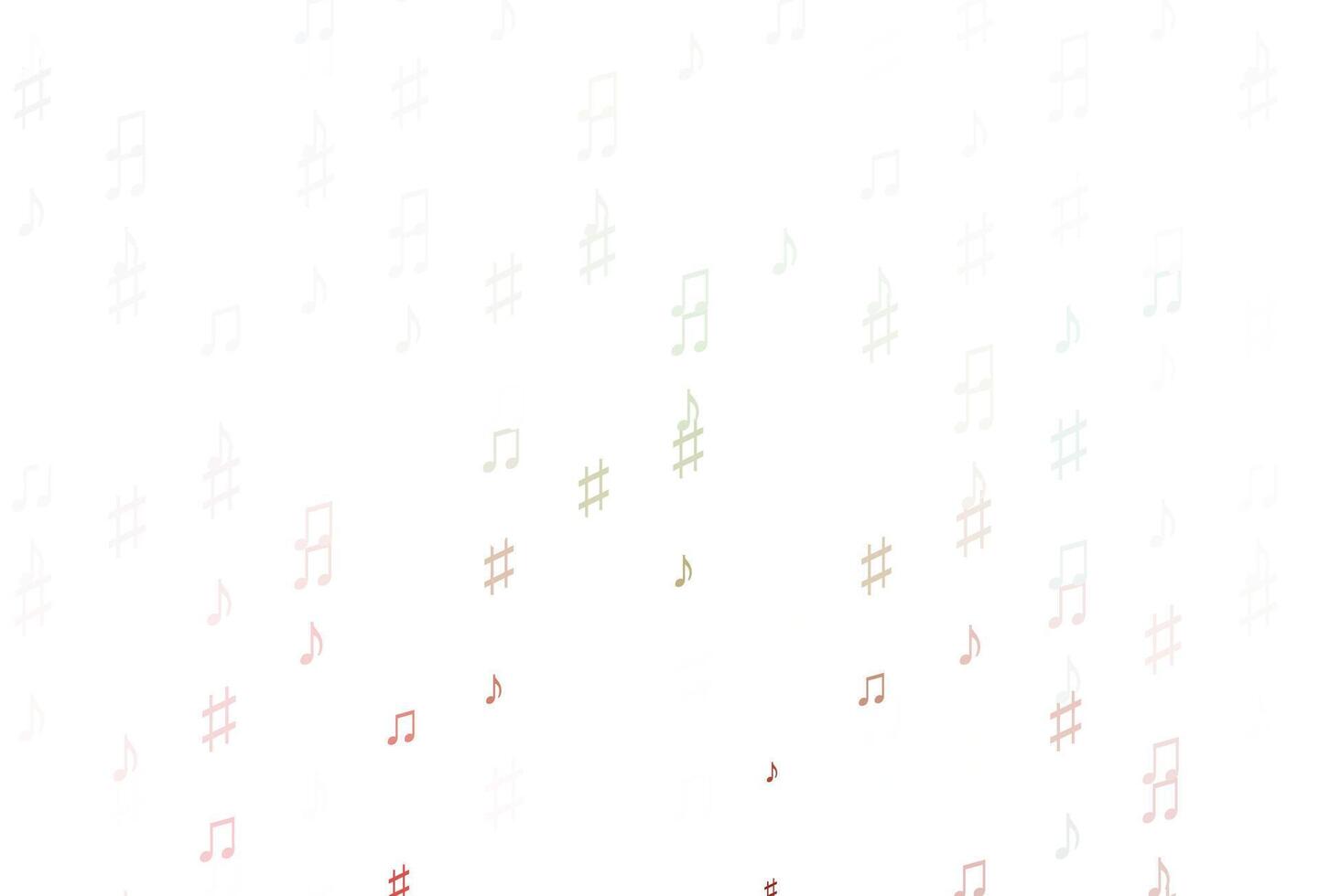 Light Green, Red vector template with musical symbols.