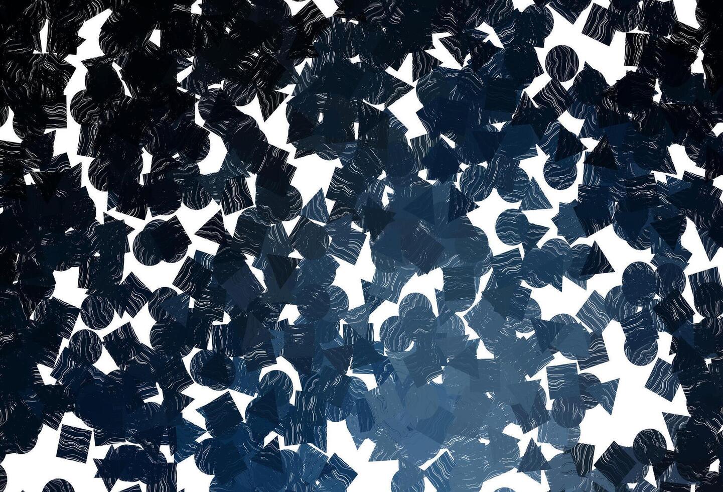 plantilla de vector azul oscuro con cristales, círculos, cuadrados.