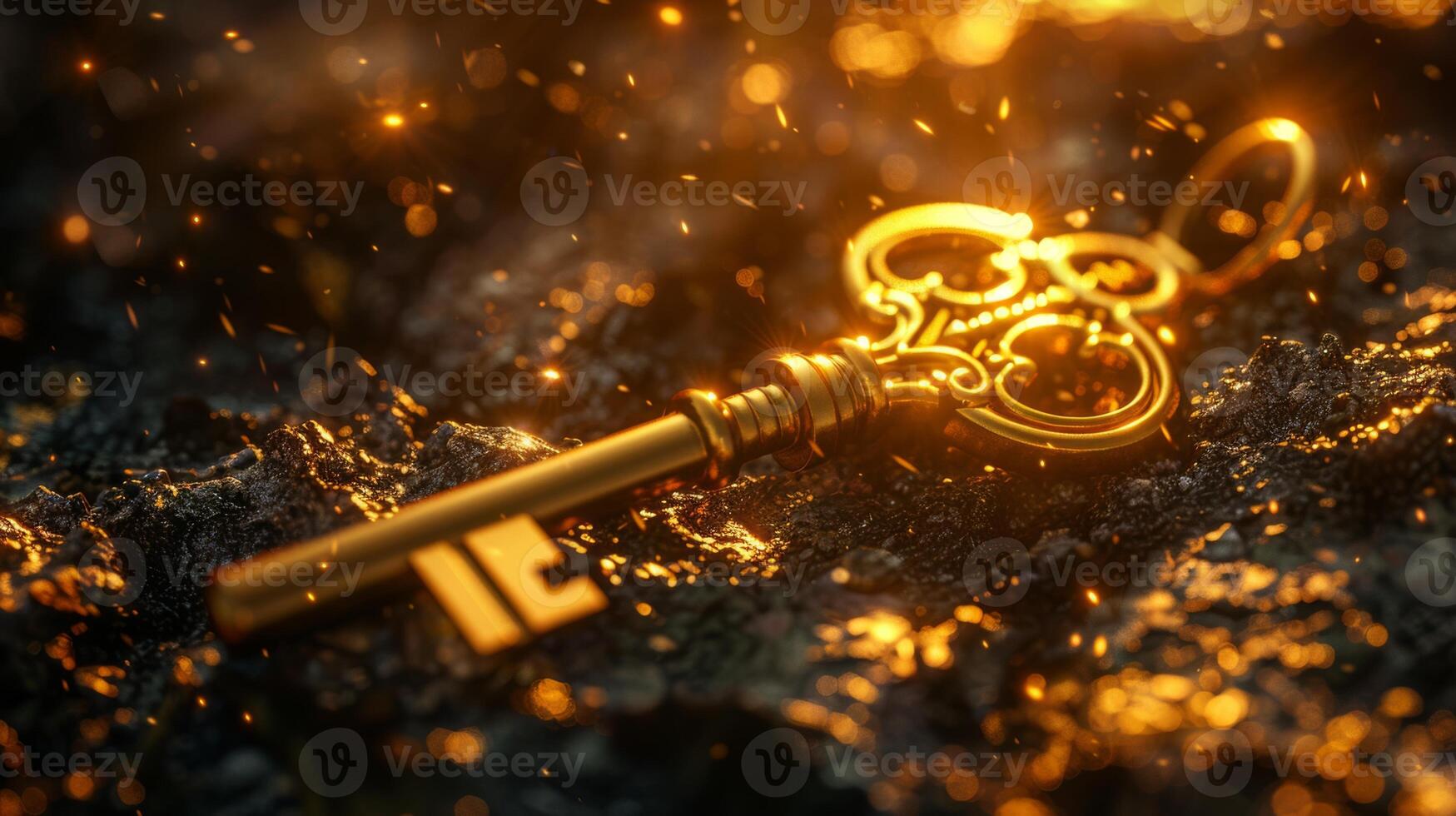 AI generated A golden key that unlocks hidden opportunities in the financial world. photo