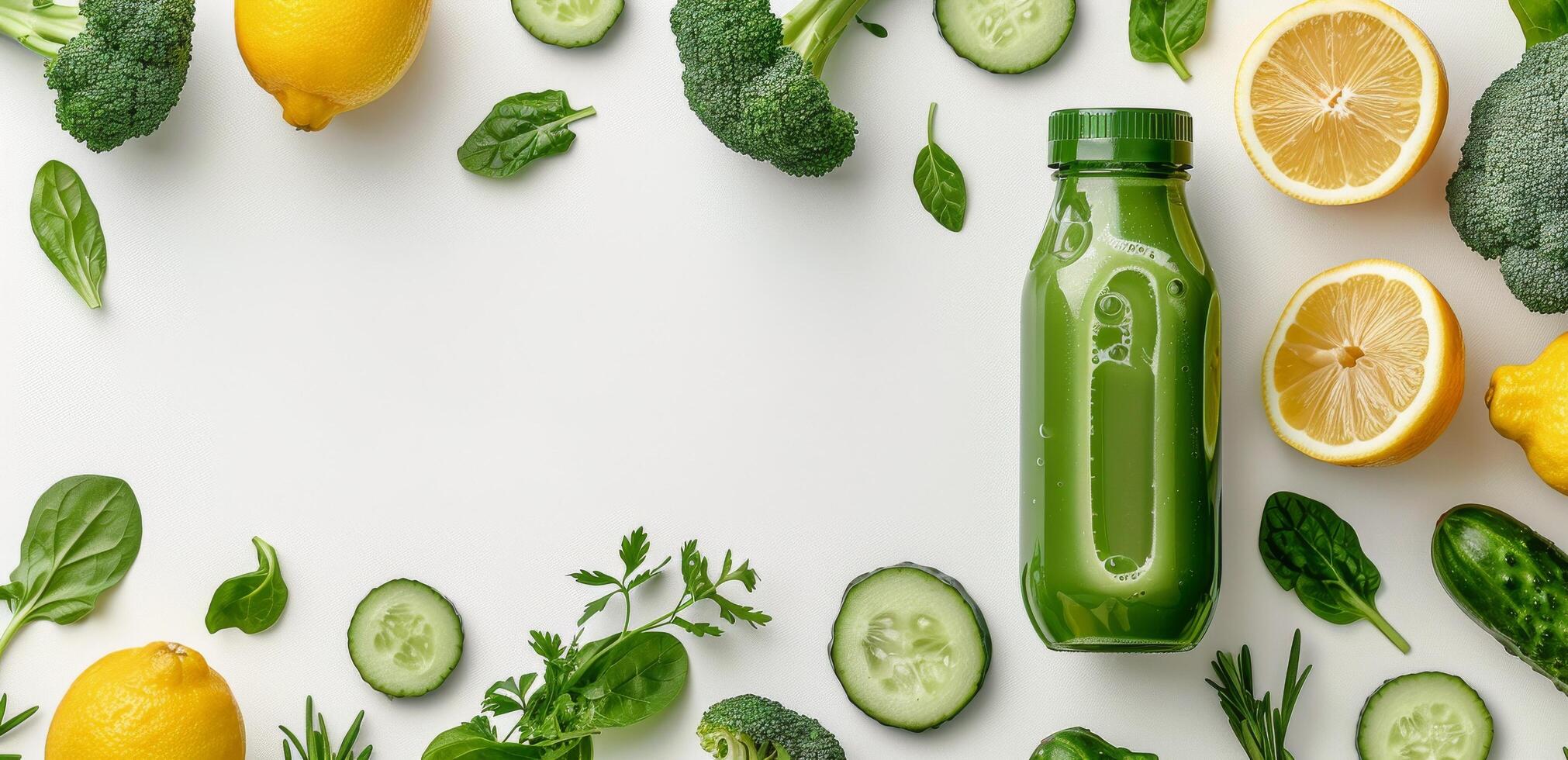 AI generated Table Topped With Cucumbers and Lemons photo
