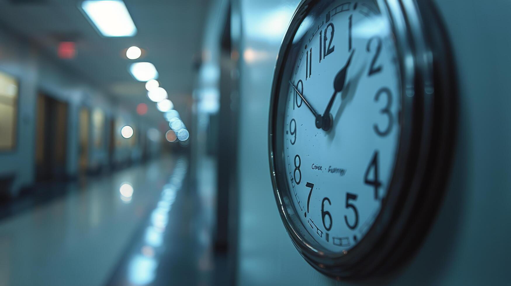AI generated Clock on the Wall of a Building photo