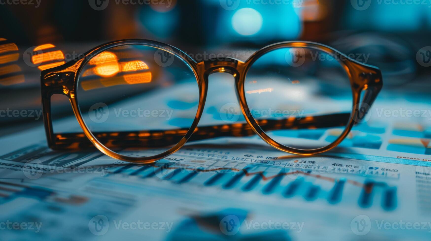 AI generated A pair of glasses that highlight the most profitable opportunities in any financial document. photo