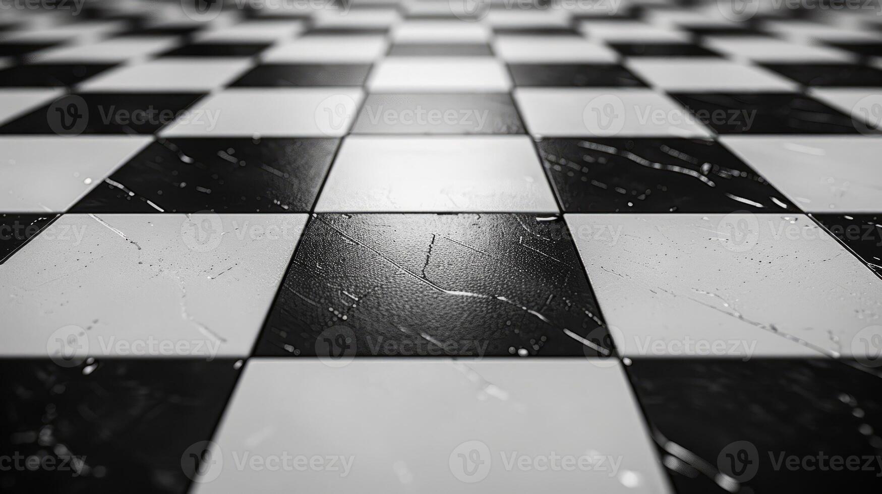AI generated High contrast black and white pixelated checkerboard with subtle gray tones photo